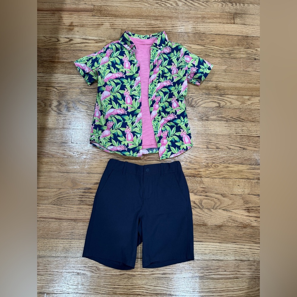 Janie and Jack Pink and Navy Kids Matching Set